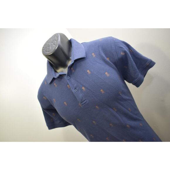Peter Werth London Golf Polo Pineapples Blue Short Sleeve Mens Medium - Picture 3 of 8